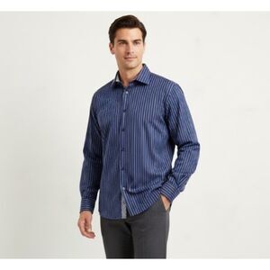 Thomas Dean Dress Shirt Button Up Flip Cuff EUC Mens Size M